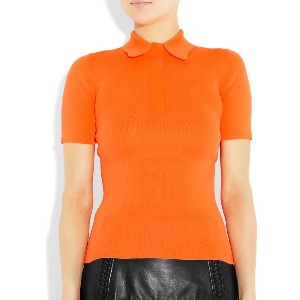 Alexander Wang Women's Neon Orange Polo knit